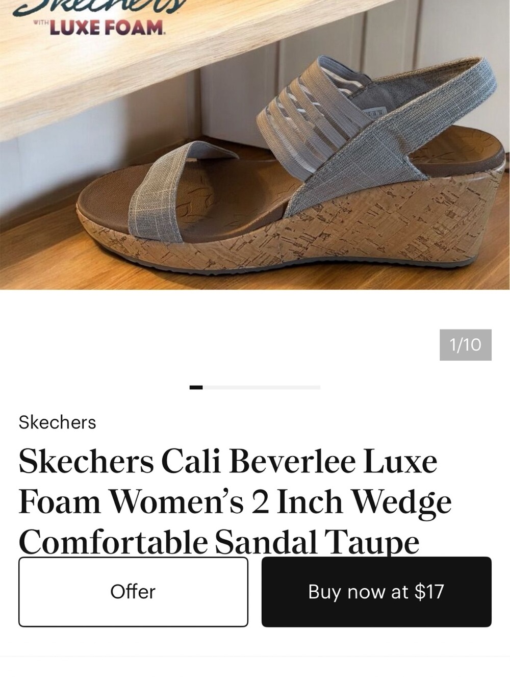 Skechers Cradle Comfortsole Linen & Mesh Sandals 9 - Picture 4 of 4